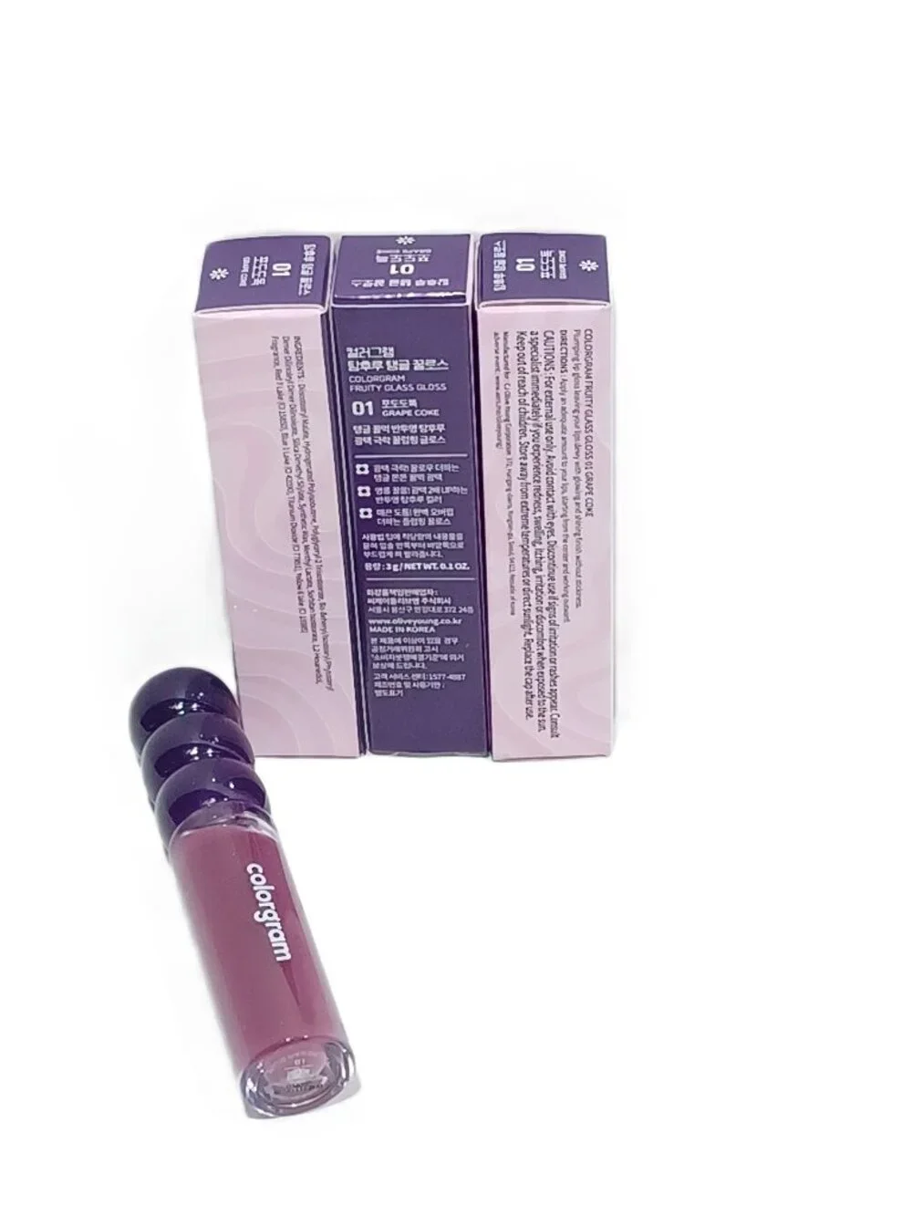 1 NIB COLORGRAM FRUITY GLASS GLOSS 01 GRAPE COKE RARE Hydrating Plumping